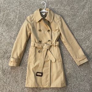 Jcrew pleated collar trench coat